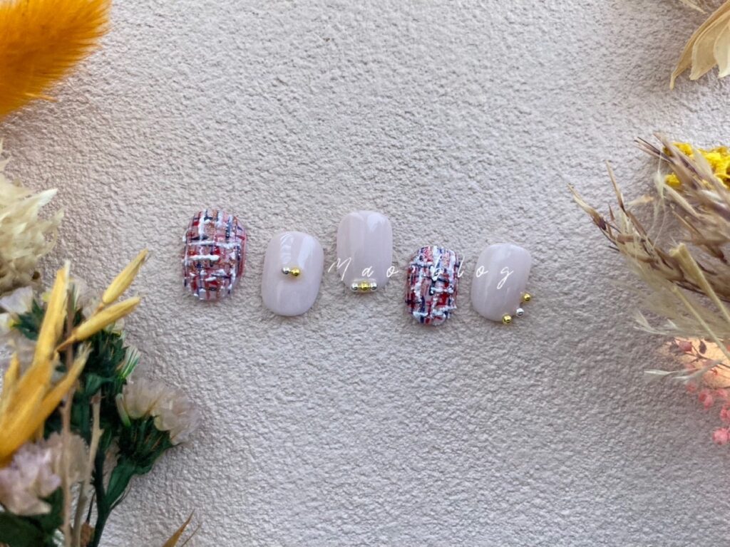 ツイードネイル画像